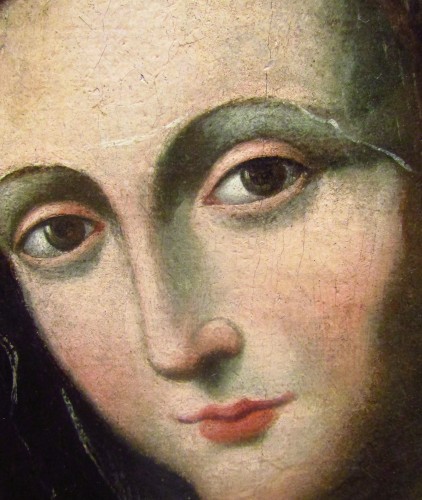 Antiquités - Vierge à l'enfant, St Jean Baptiste et Sainte Anne, Renaissance Italienne